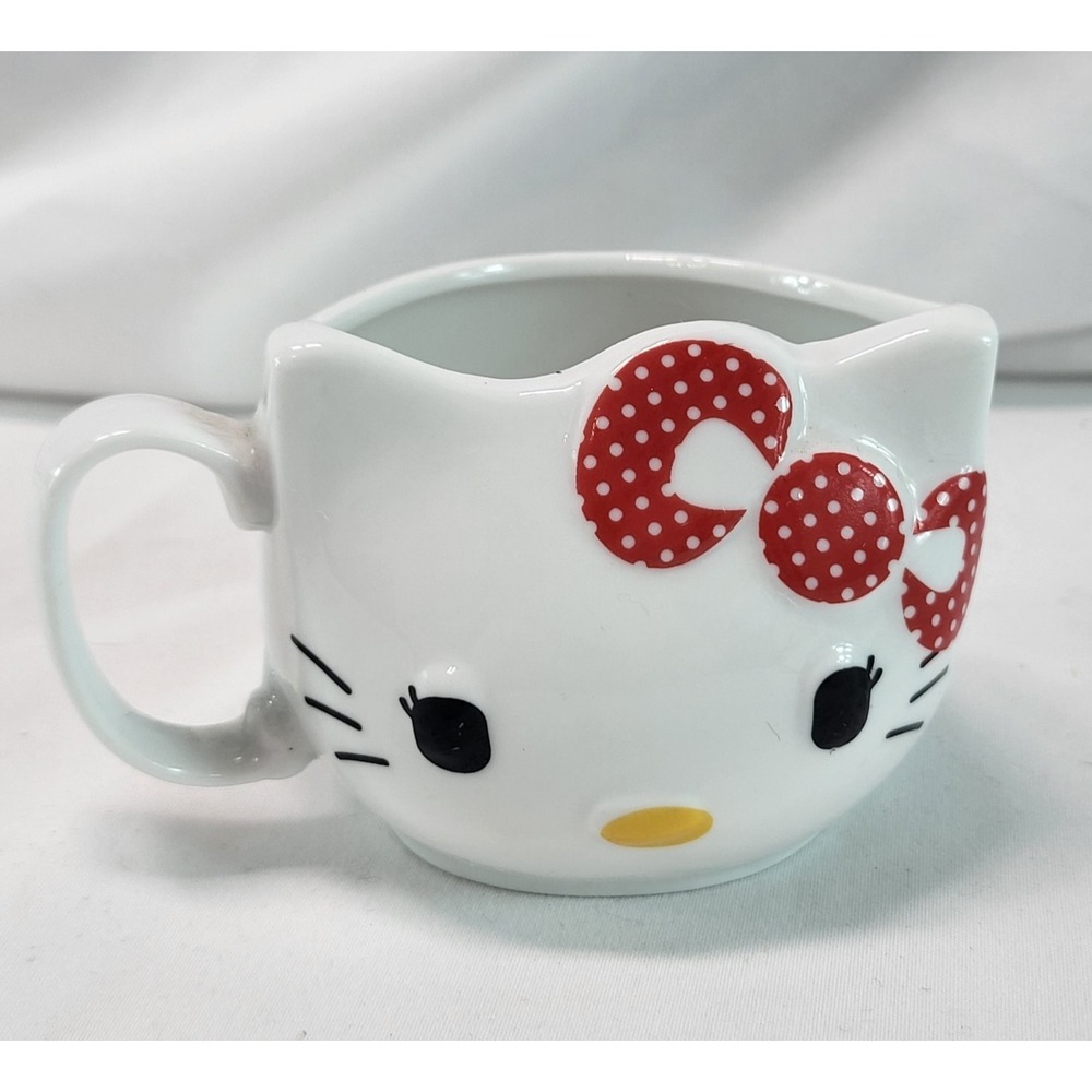 Hello Kitty Small 2.5 inch Mug Cup Holiland Japan Red Bow Micro Tea Cup Decor